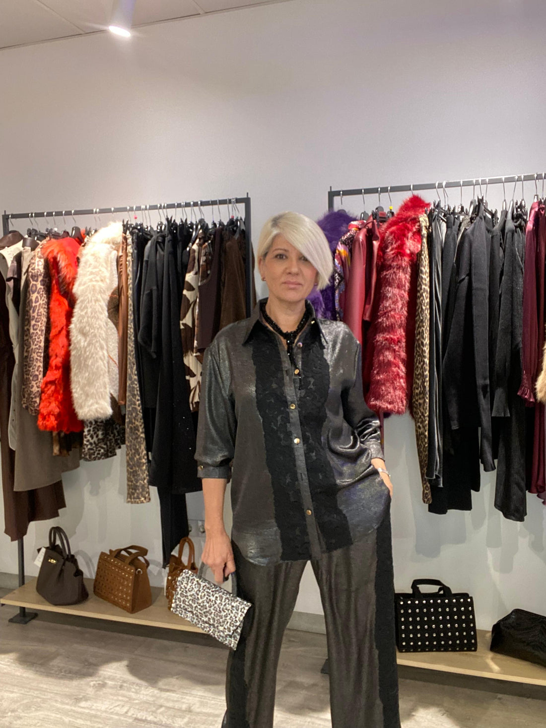 Conjunto Velvet Gris Plomo Encaje - Elegancia Boho-Luxe Tallas S/M M/L