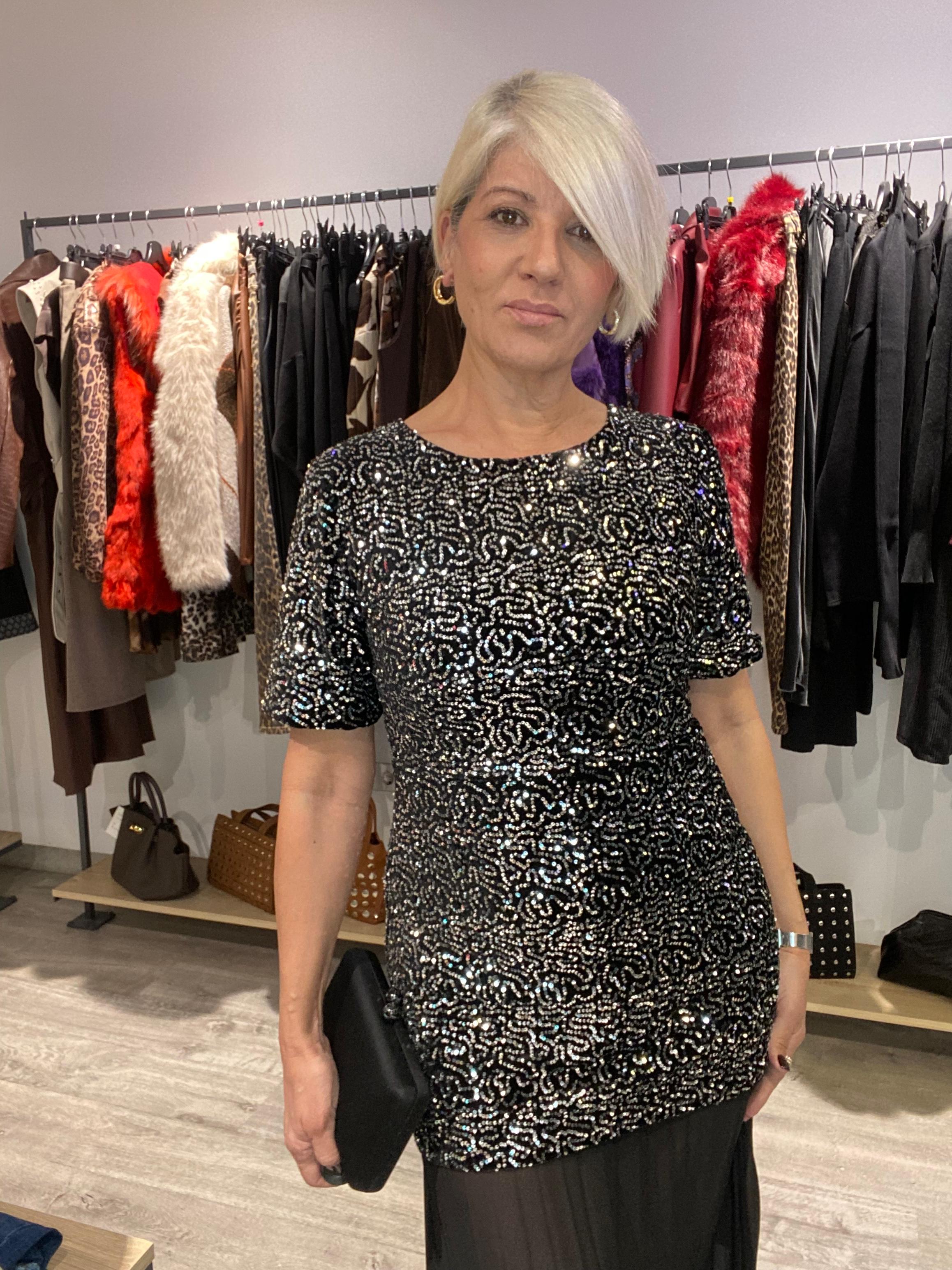 Vestido Estela Terciopelo Lentejuelas - Elegancia Boho-Luxe Talla Única 36-38