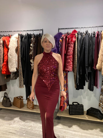 Vestido Clara Burdeos - Elegancia Boho-Luxe Talla Única 36-40