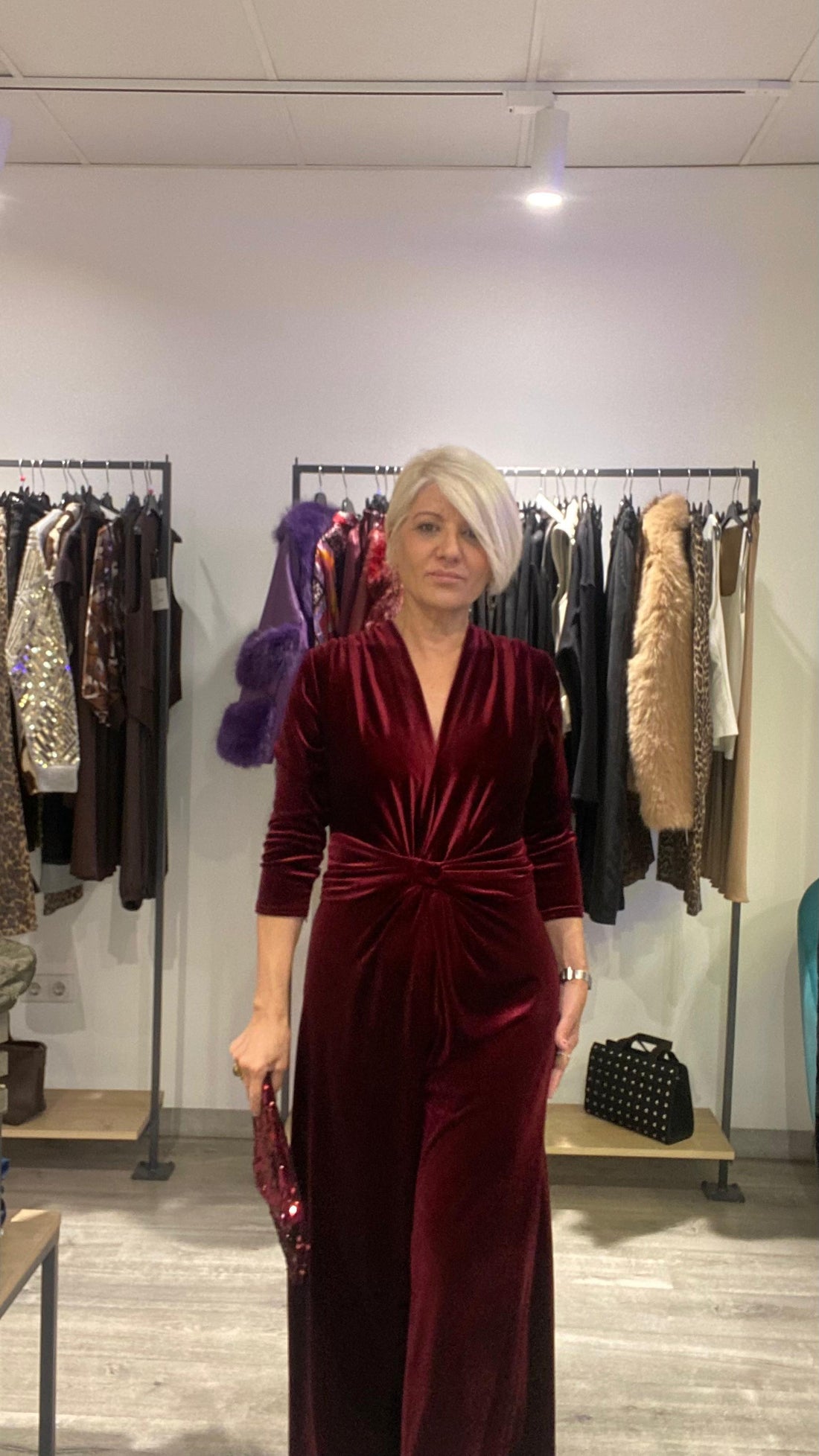 Mono Terciopelo Burdeos - Elegancia Boho-Luxe Talla Única 38-44