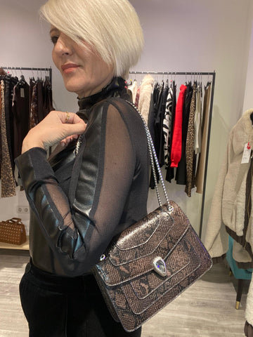 Bolso Print serpiente marrón