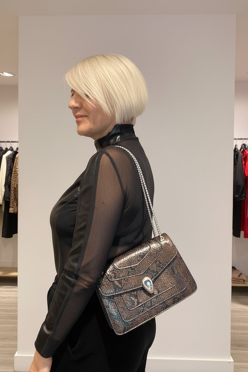 Bolso Print serpiente marrón