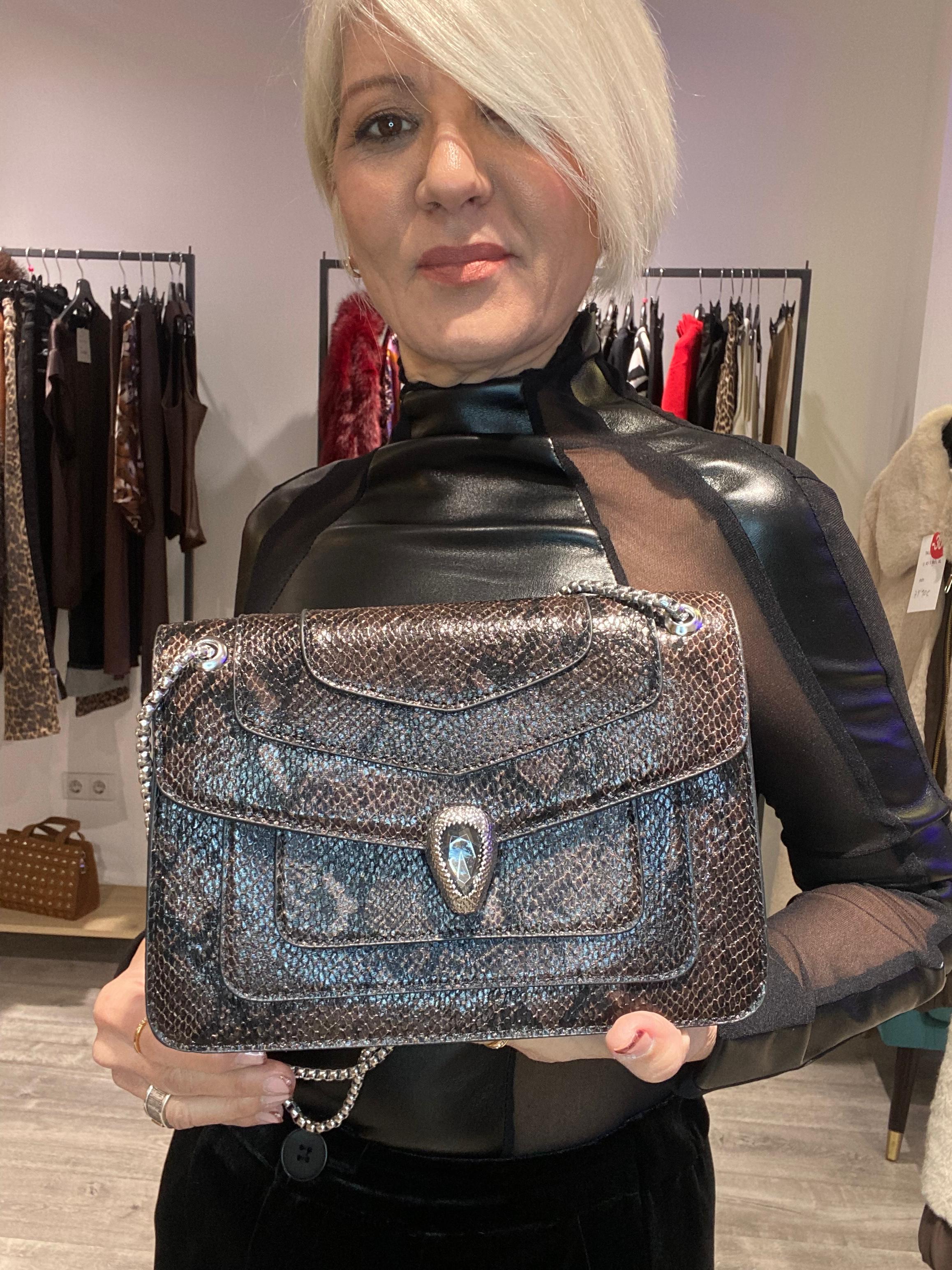 Bolso Print serpiente marrón