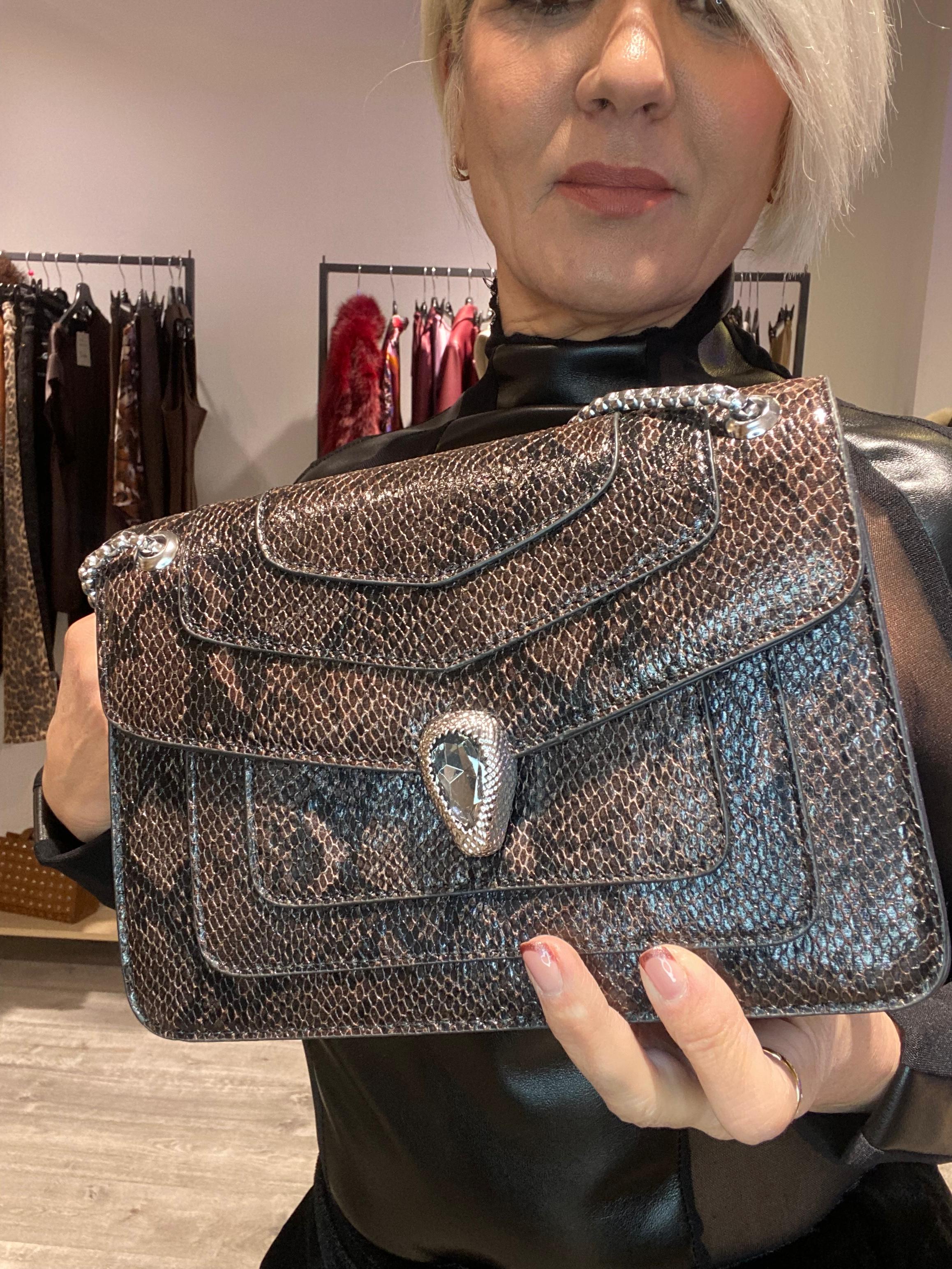 Bolso Print serpiente marrón