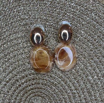 Pendientes  acero  piedra resina