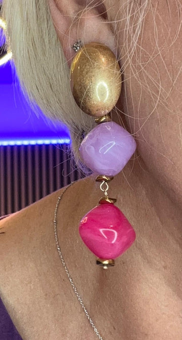 Pendientes pink Agatha