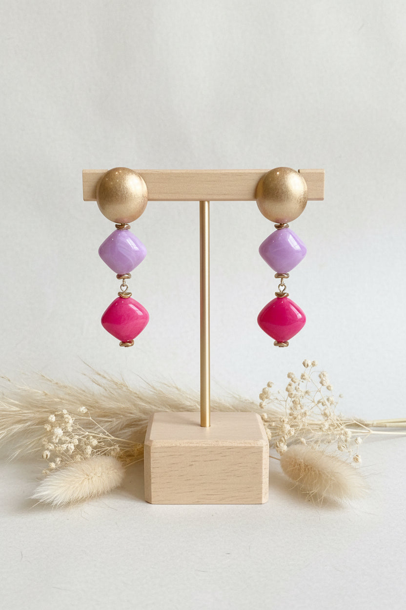 Pendientes pink Agatha