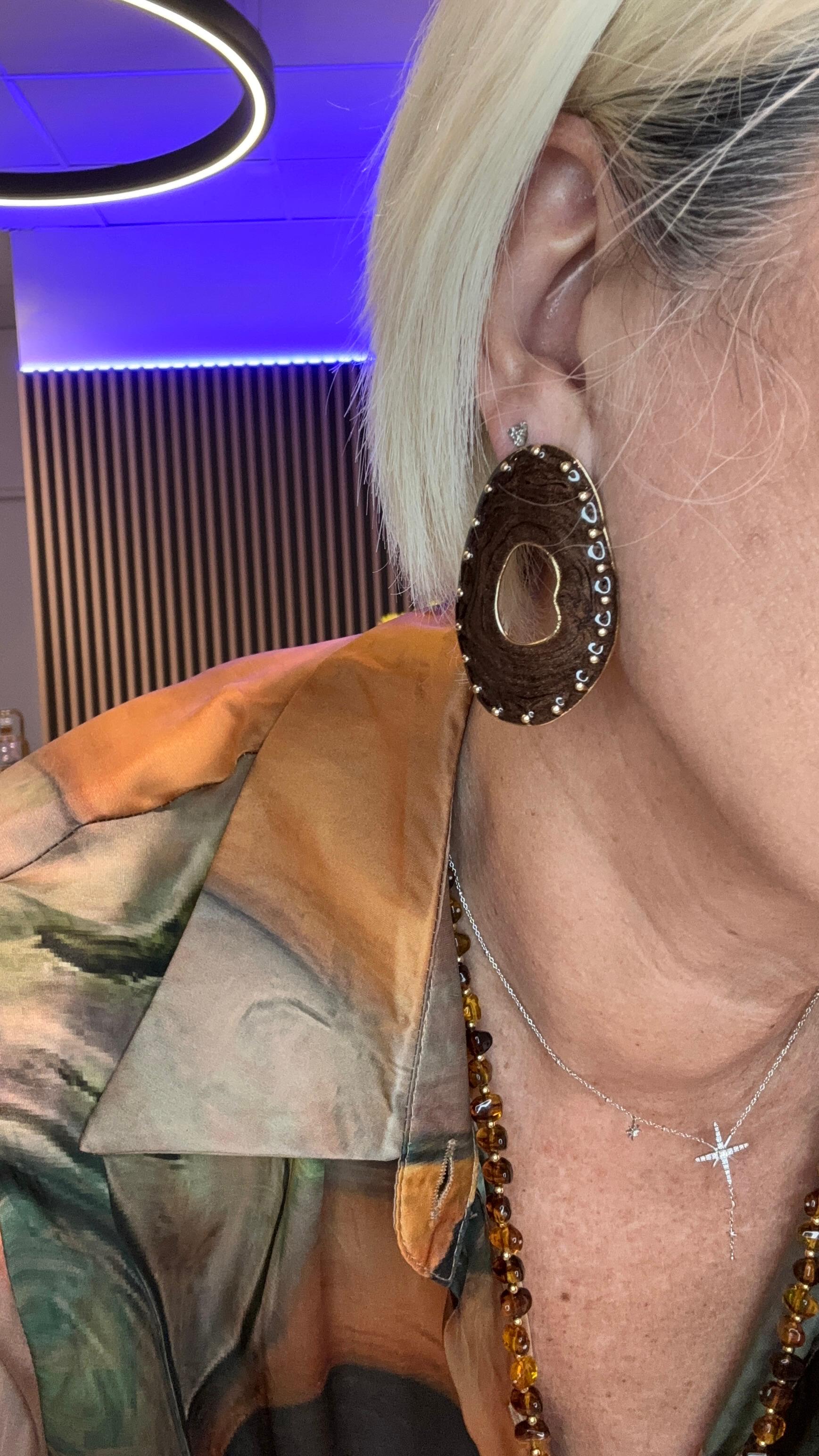 Pendientes  África acero   Marrón