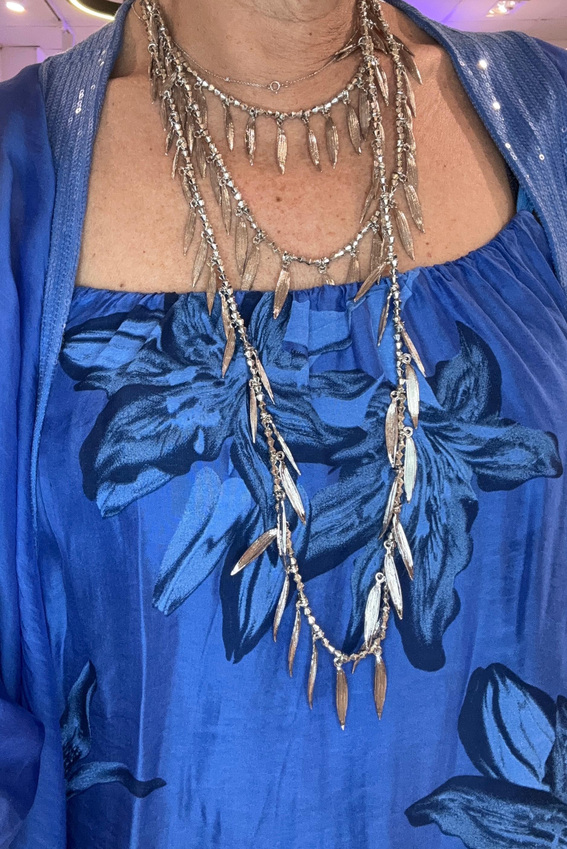 collar lágrimas plata acero