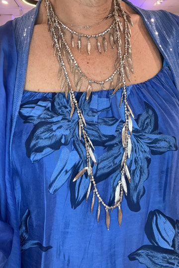 collar lágrimas plata acero