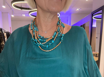 Collar acero Turquesa