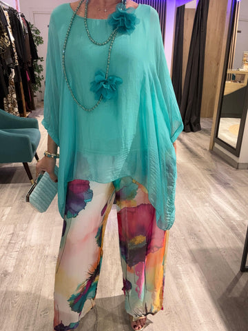 Conjunto seda Dalias