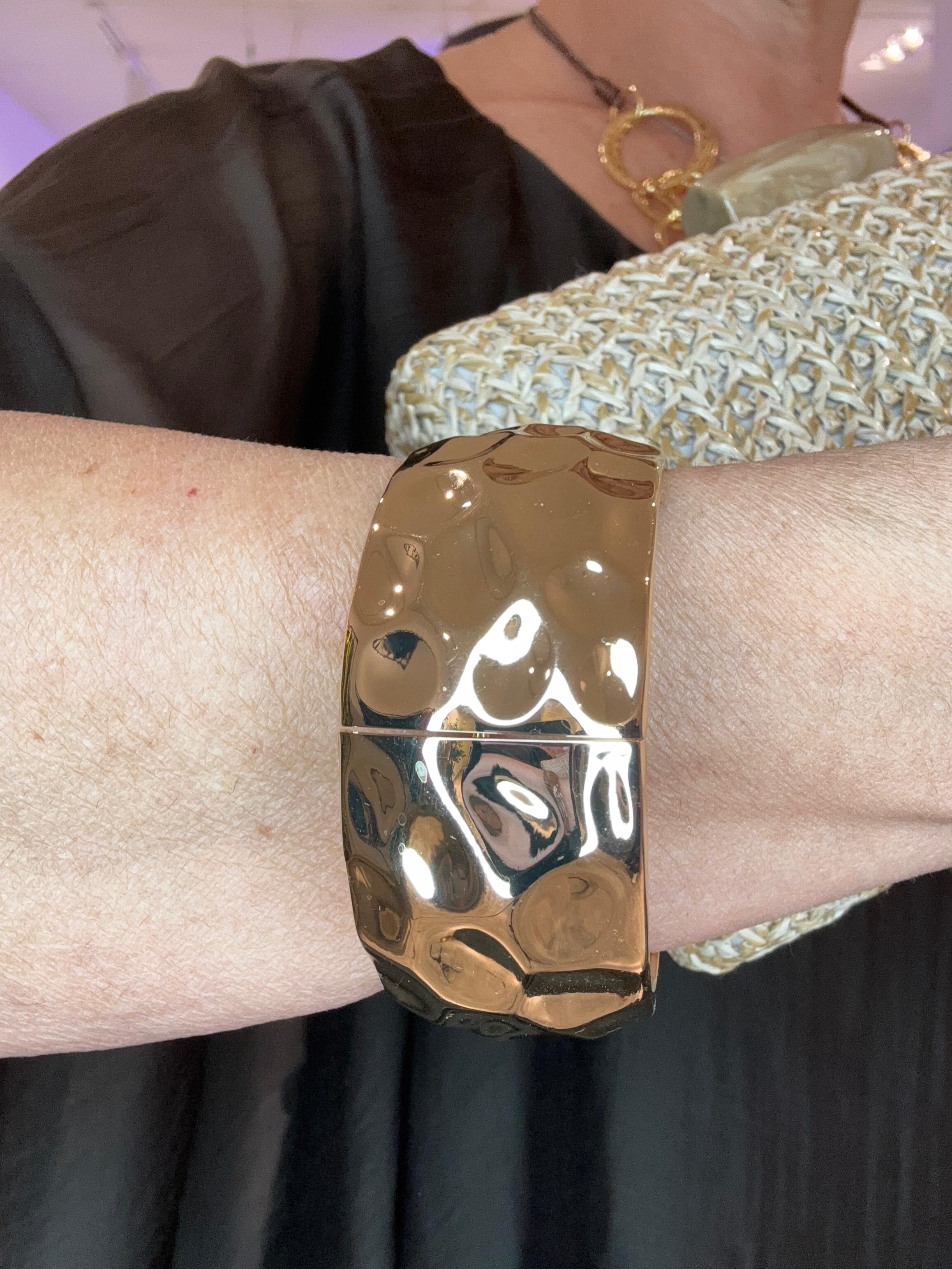Brazalete  acero abierto dorado