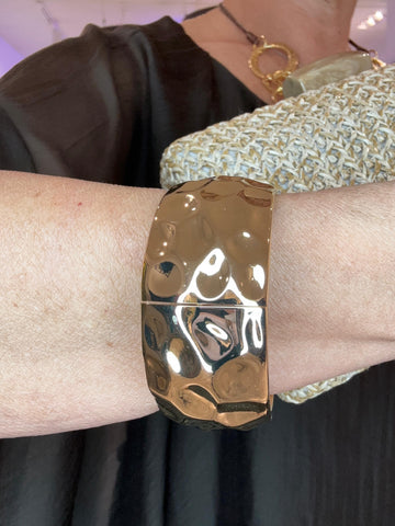 Brazalete  acero abierto dorado