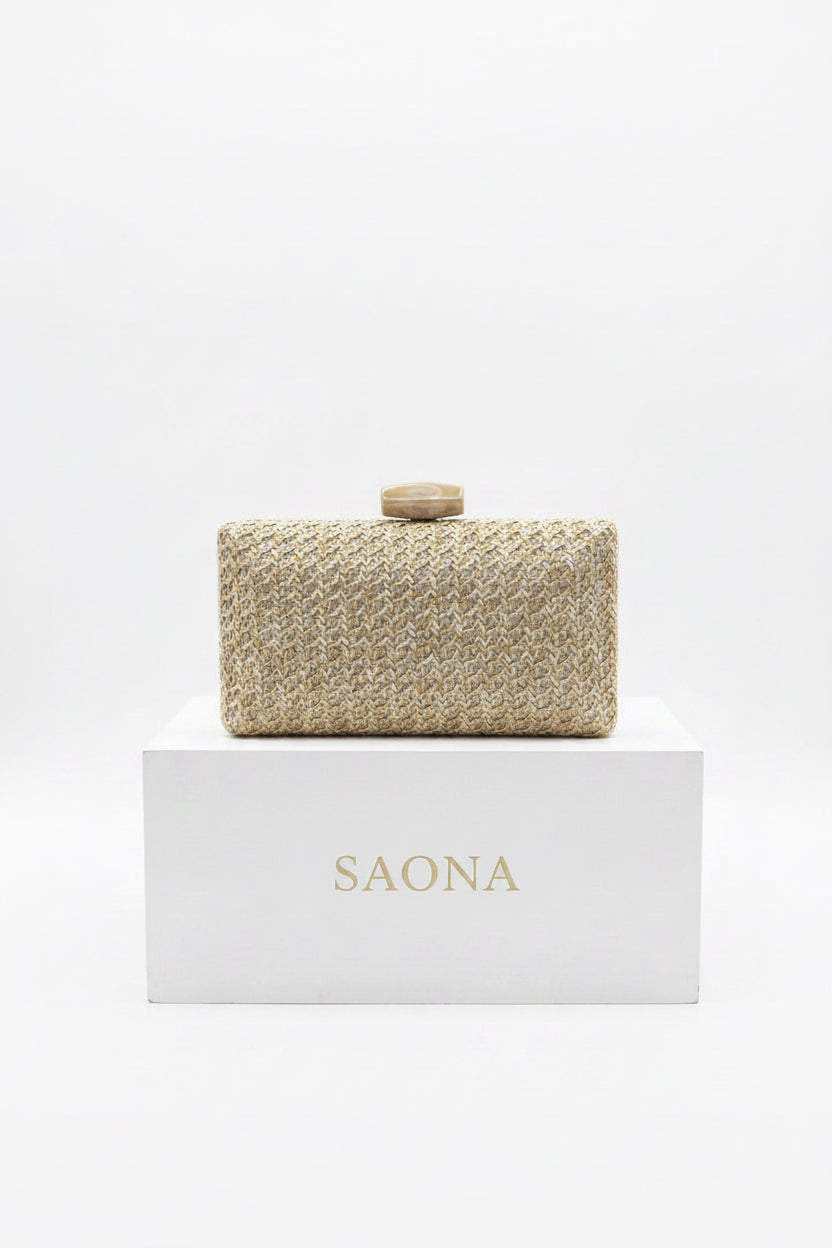 Bolso de mano rafia Topo  con cadena