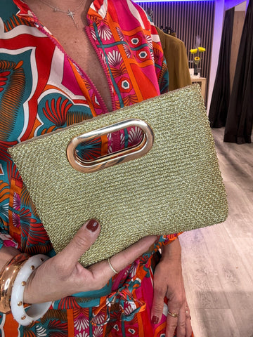 Bolso de  Mano Asas Dorado