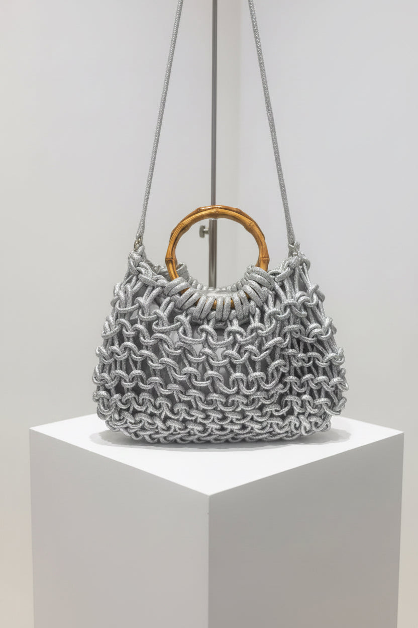 Bolso  Nudos  plata