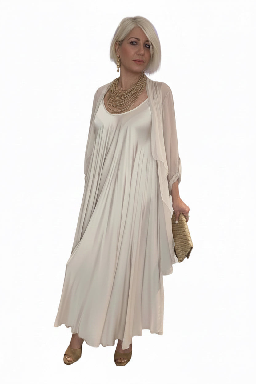 Vestido lencero seda Marfil
