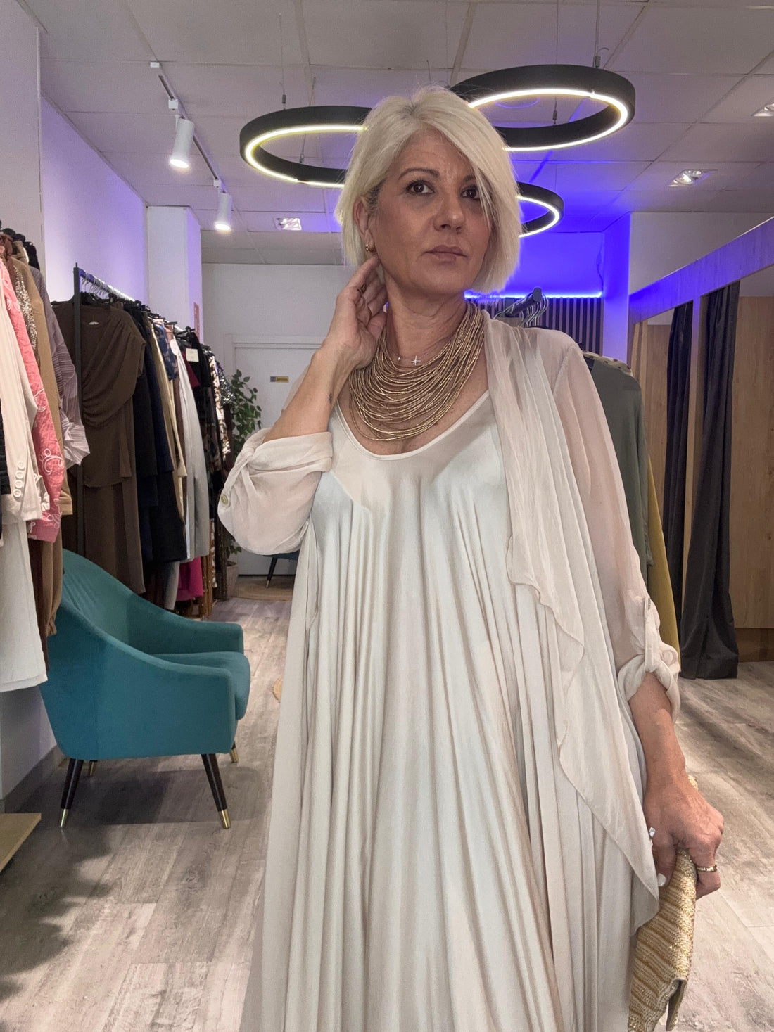 Vestido lencero seda Marfil