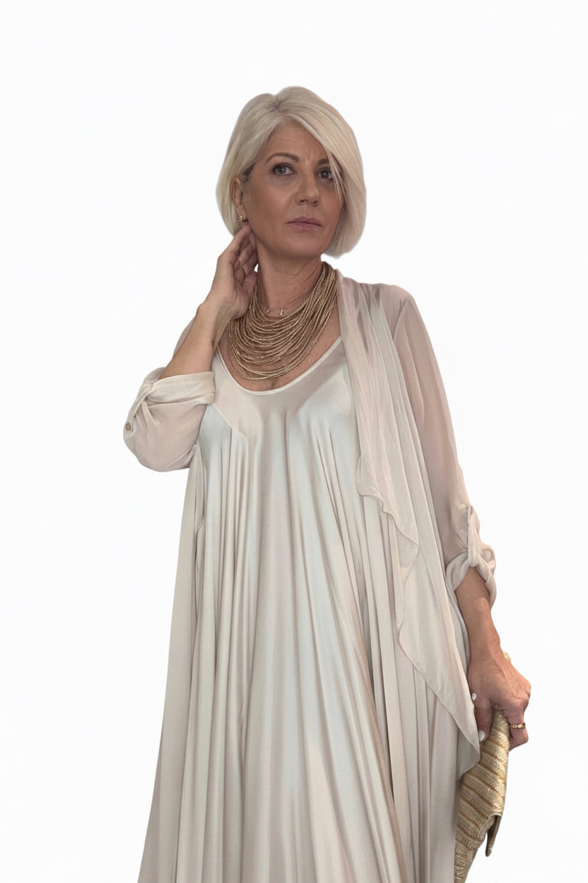 Vestido lencero seda Marfil