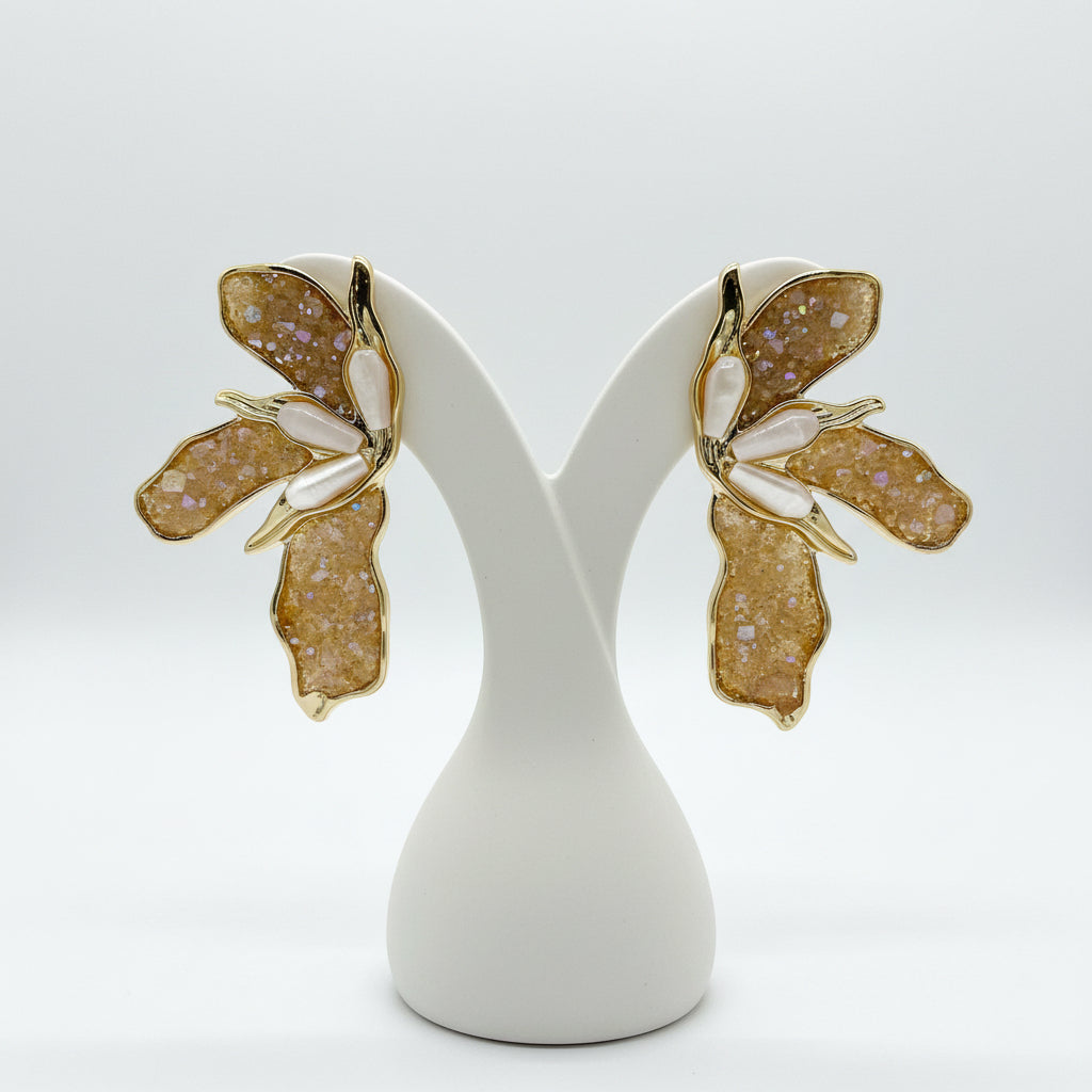 Pendientes Flor  acero