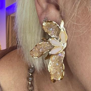 Pendientes Flor  acero