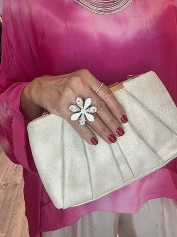 Anillo acero Flor