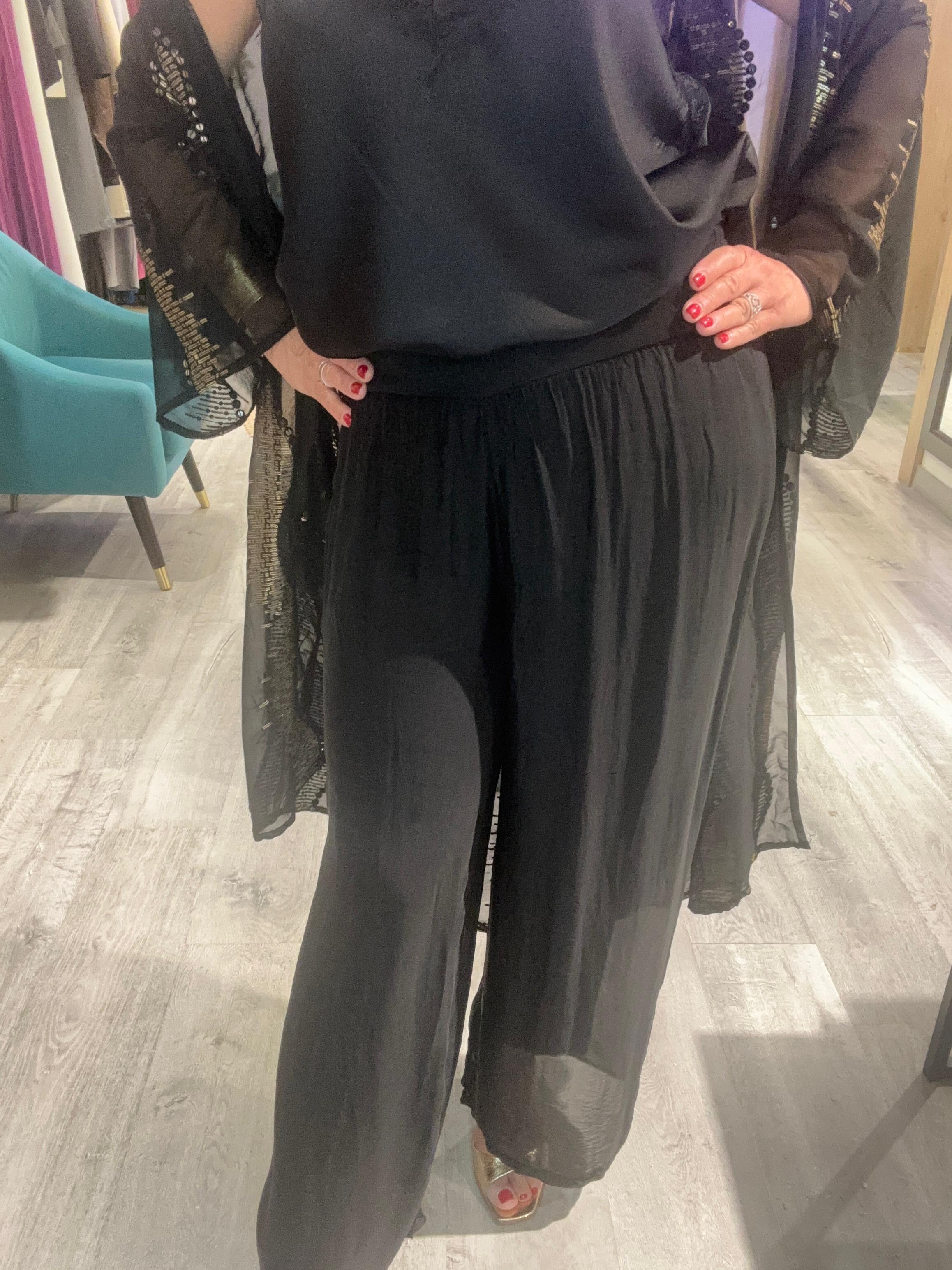 Pantalón seda negro