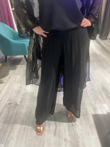 Pantalón seda negro