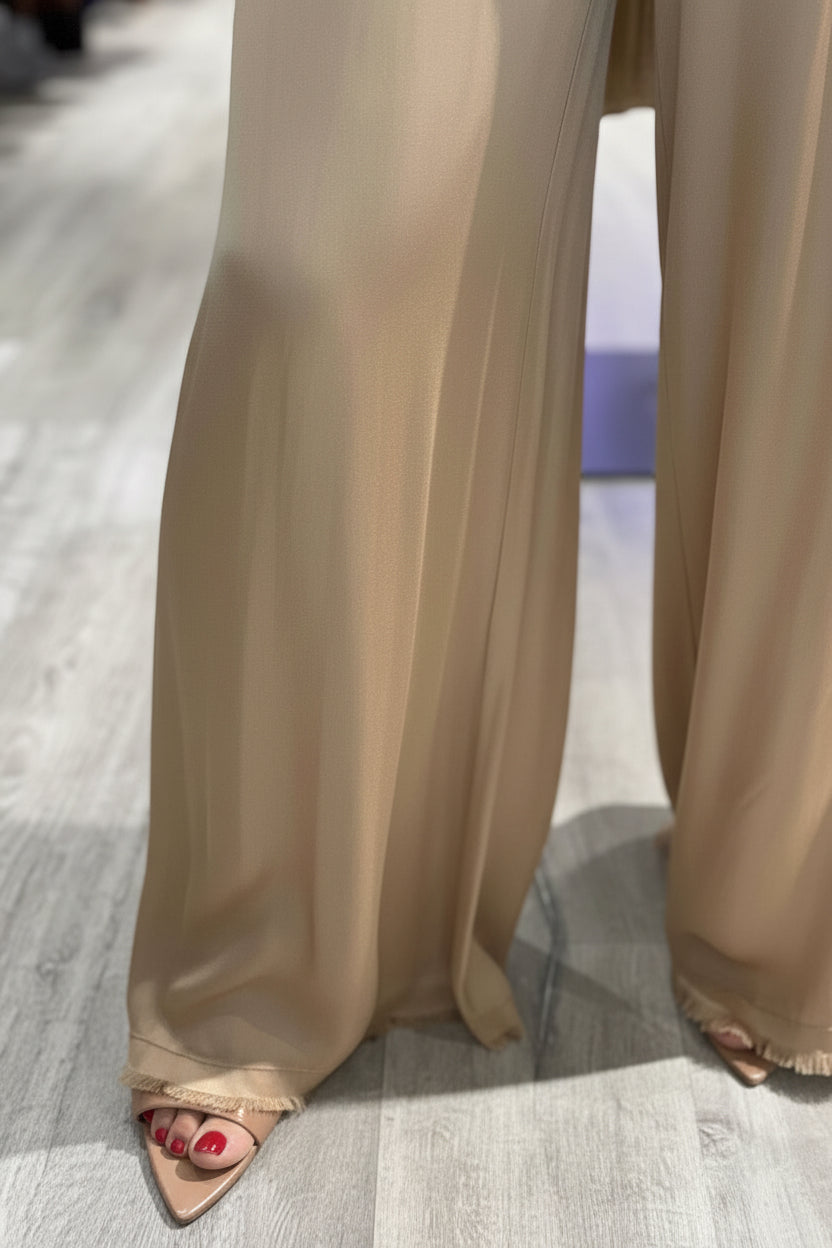 Pantalón satén   Color Dorado