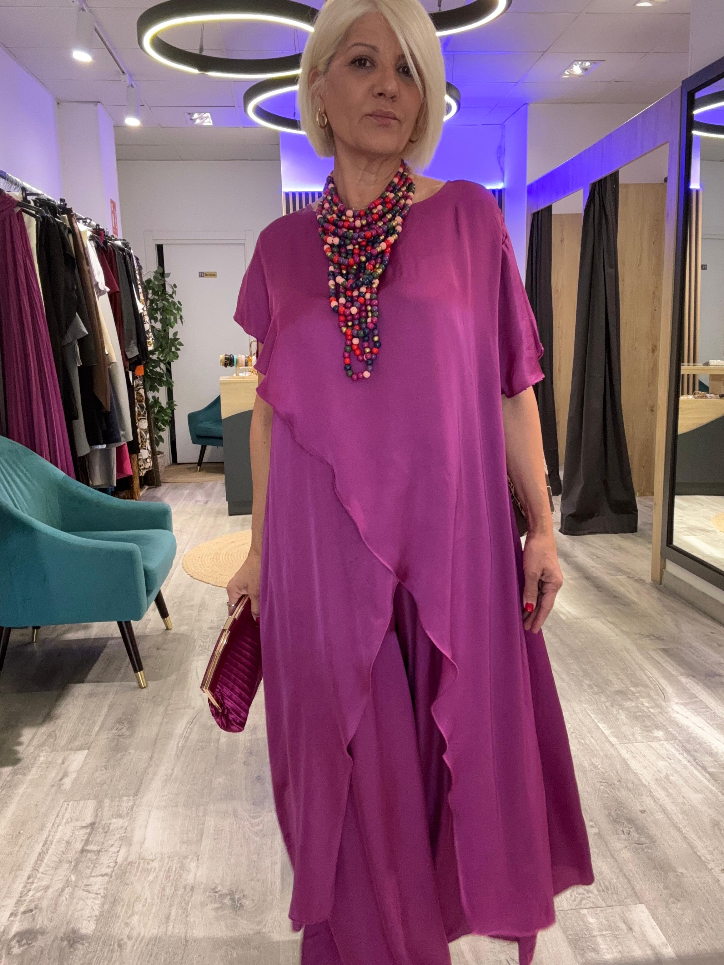 Conjunto satén Magenta