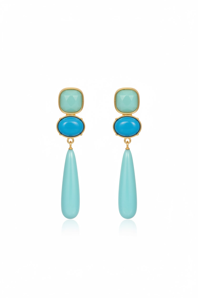 Pendientes piedra resina