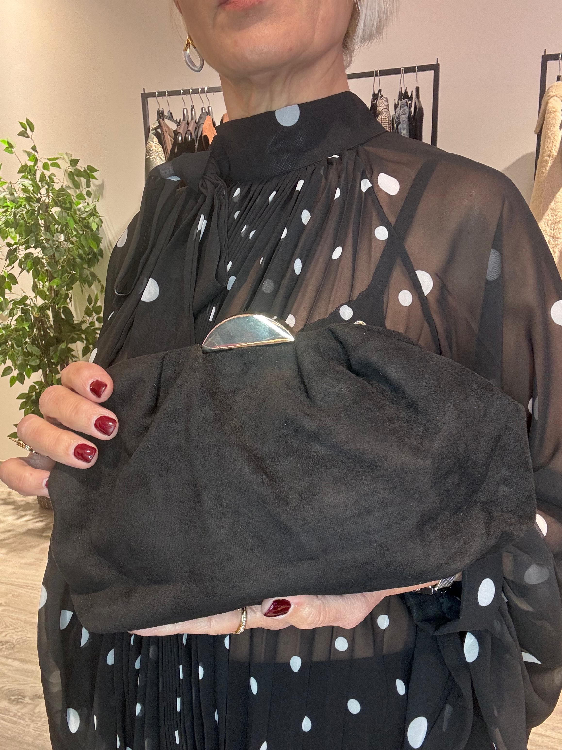 Clutch negro sintético cadena interior