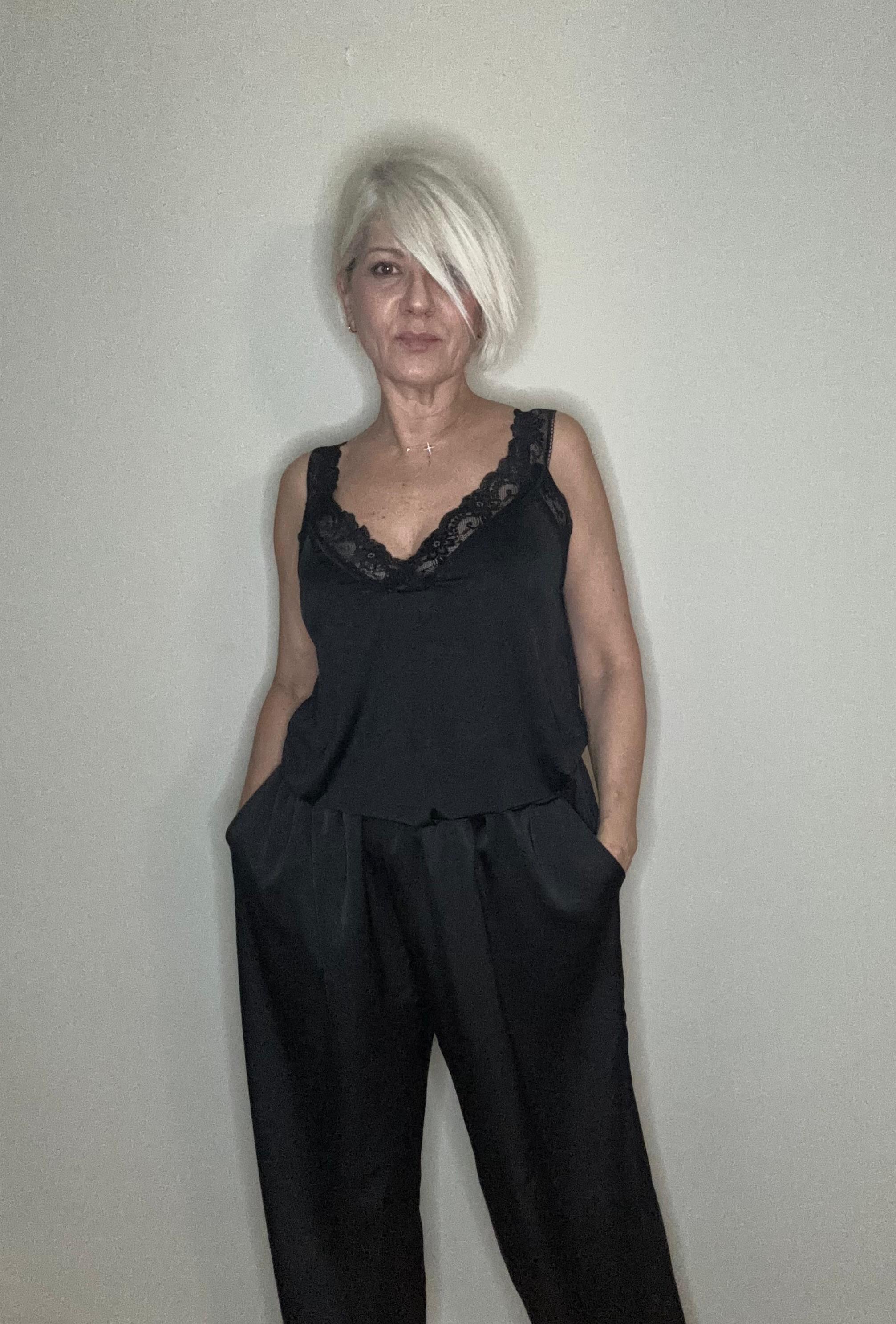 Lencero negro con encaje