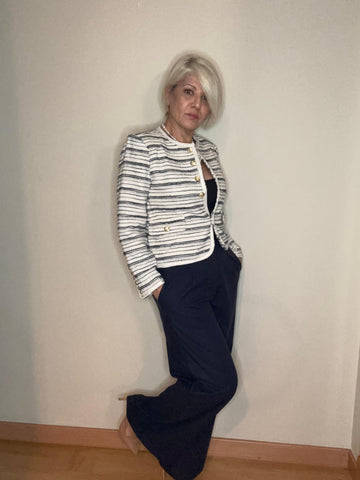 Pantalón pinza Palazo azul