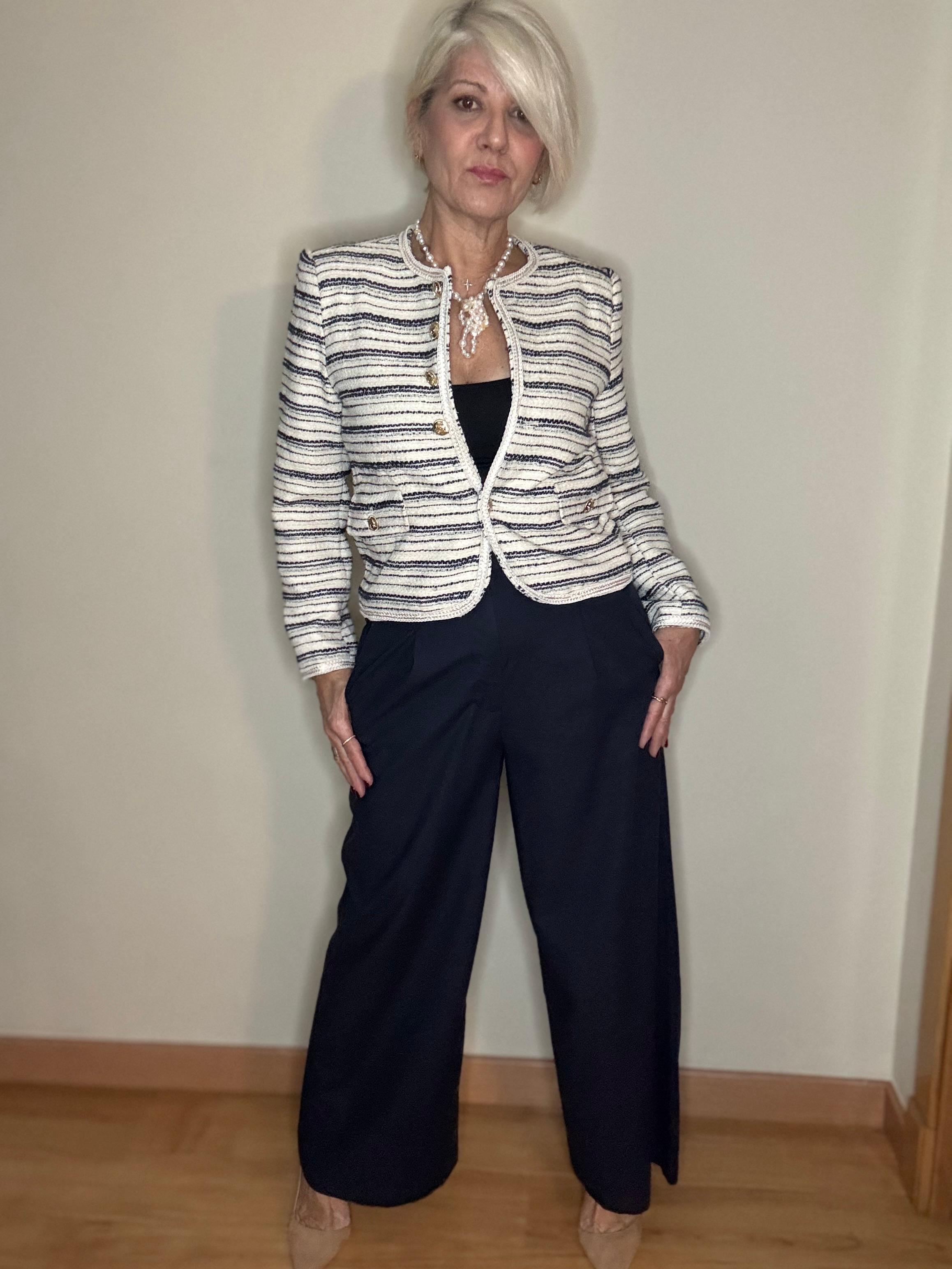 Pantalón pinza Palazo azul