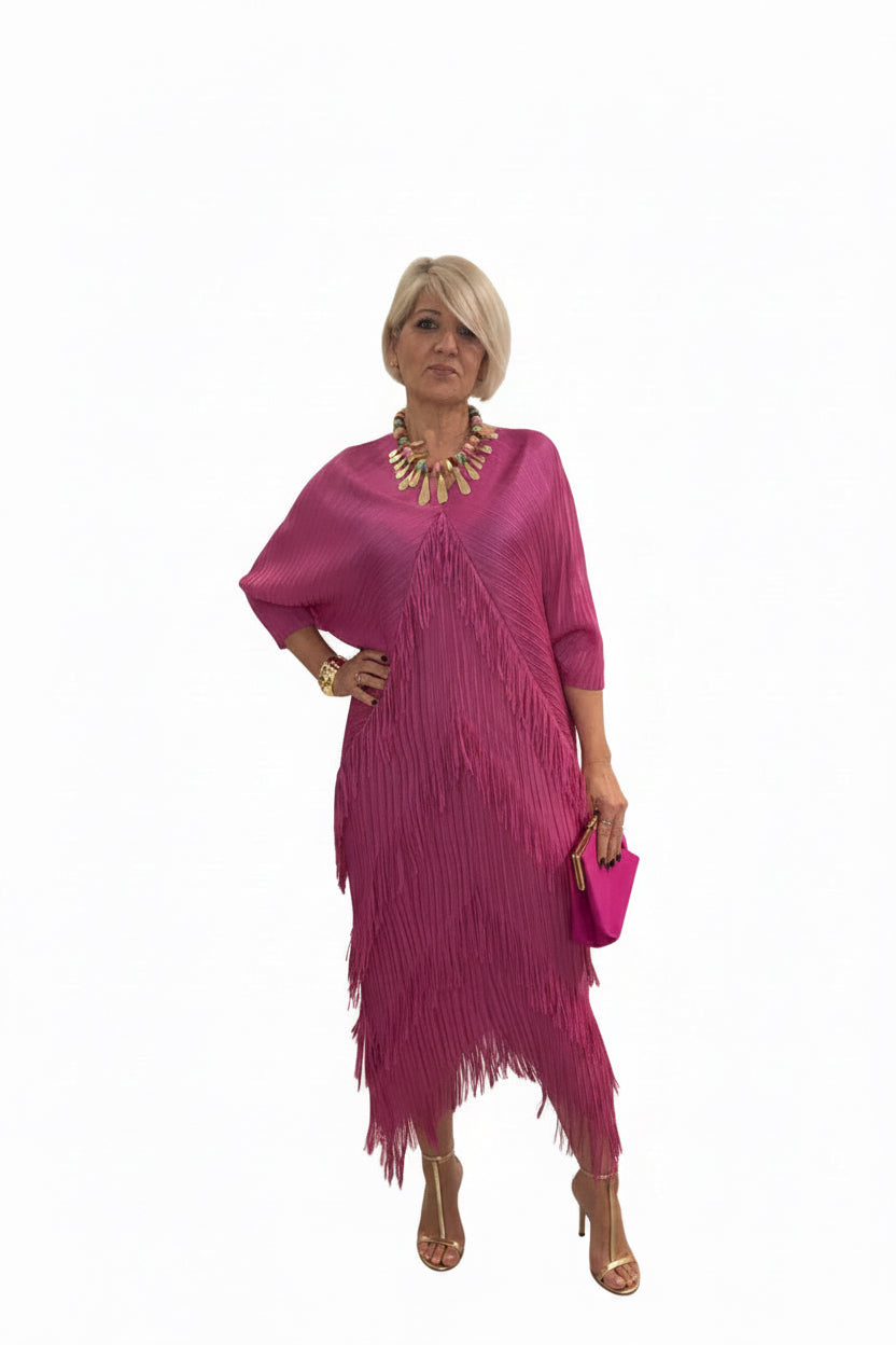 Vestido boho flecos Bugambilla