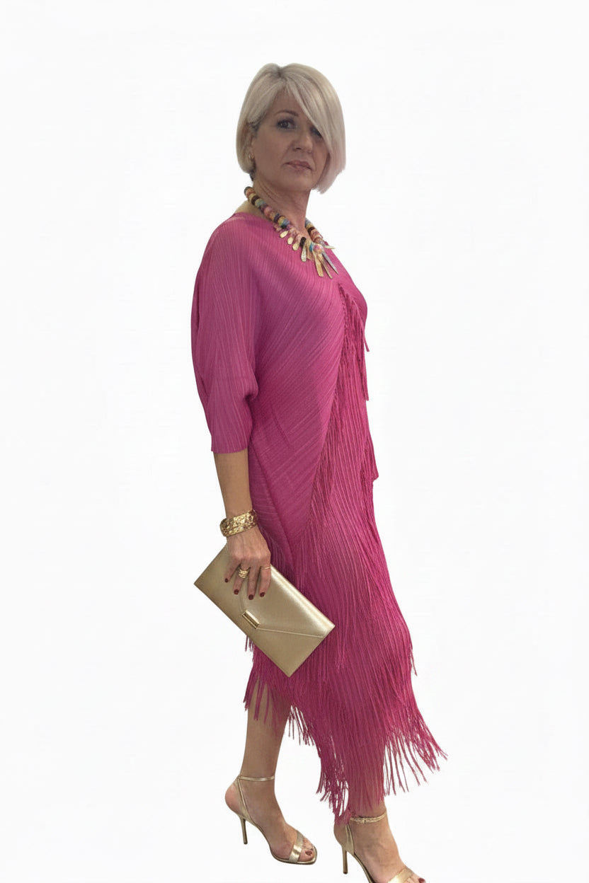 Vestido boho flecos Bugambilla