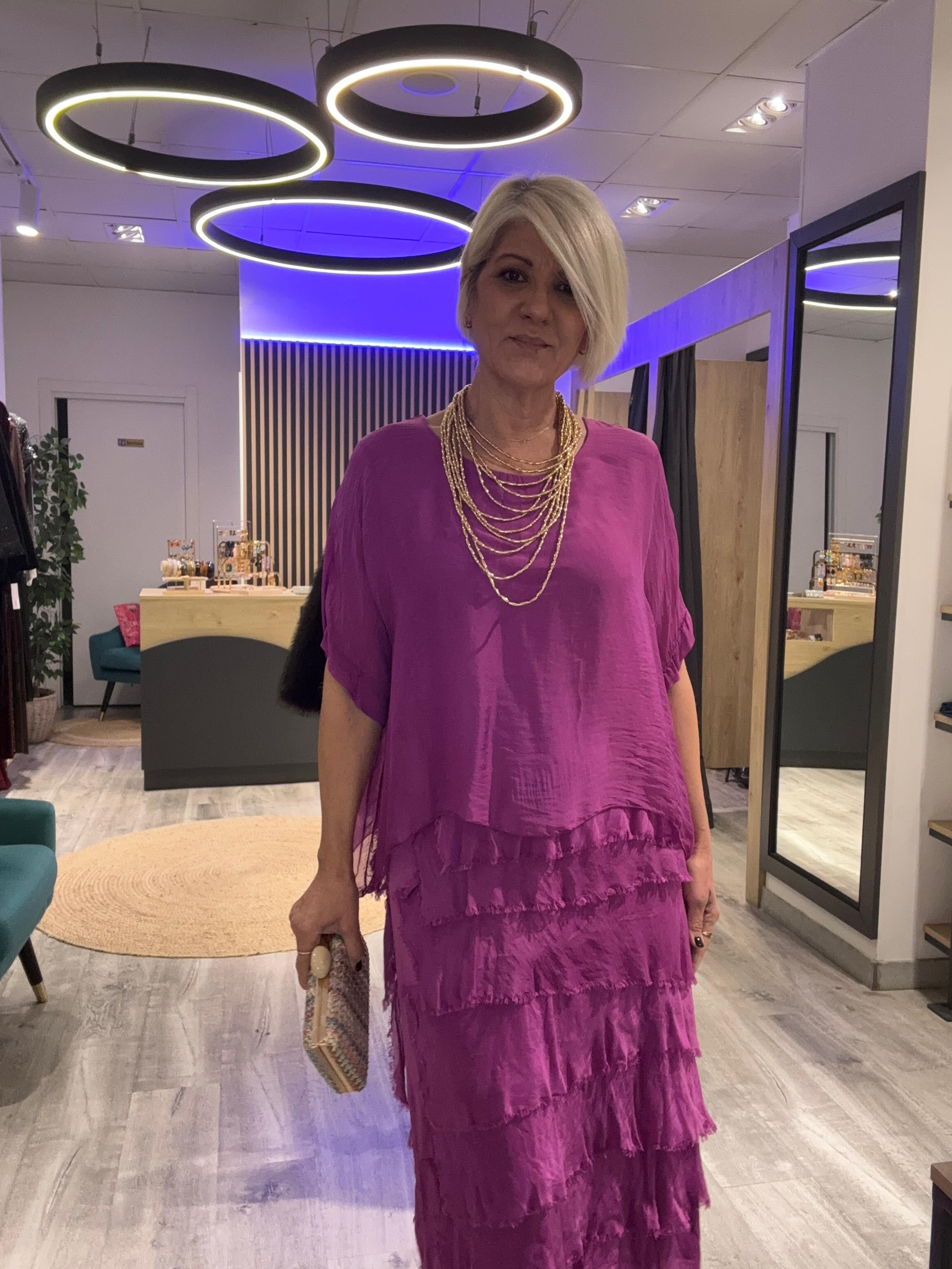 Vestido Adriana color rosa Magenta