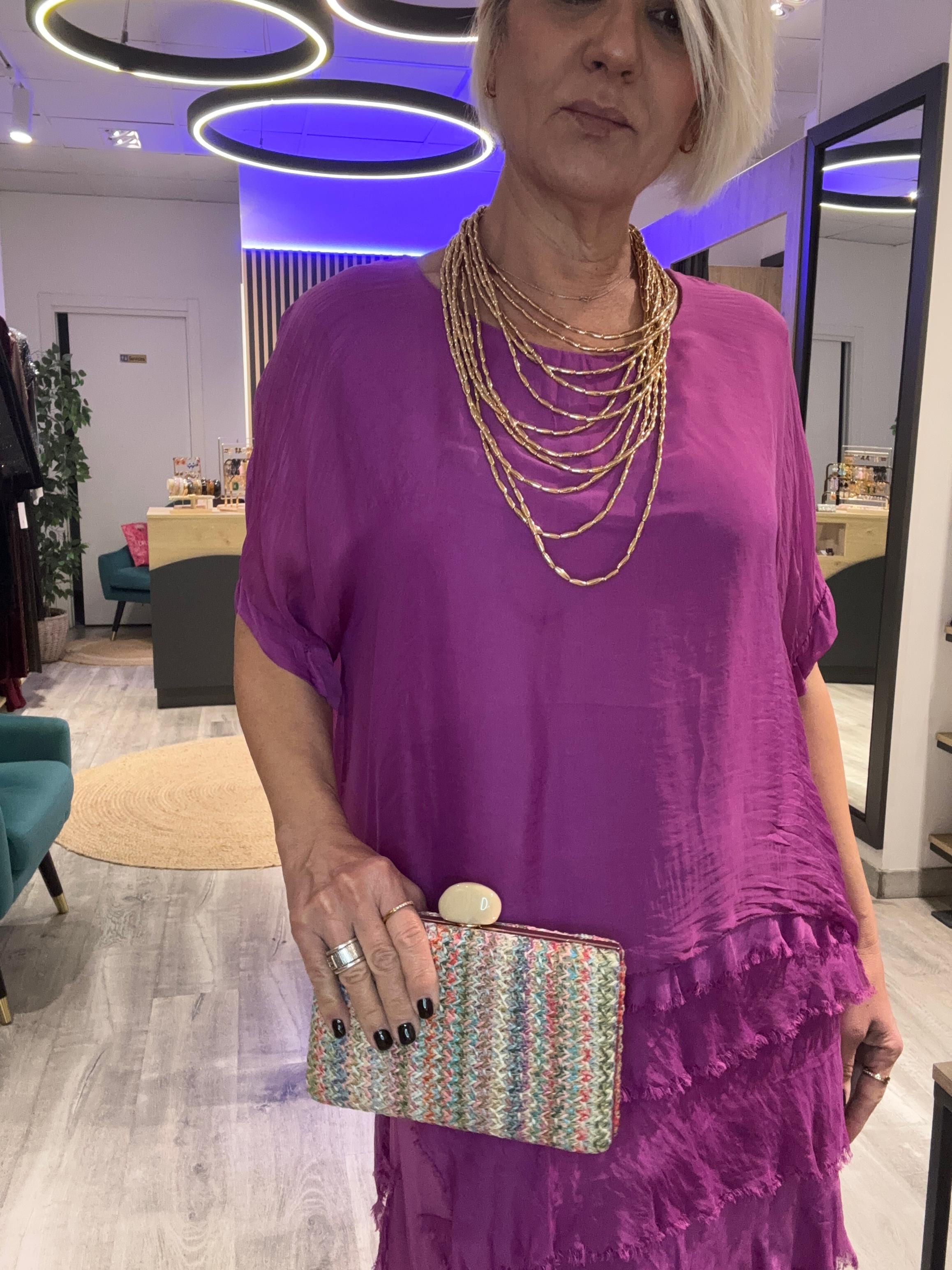 Vestido Adriana color rosa Magenta