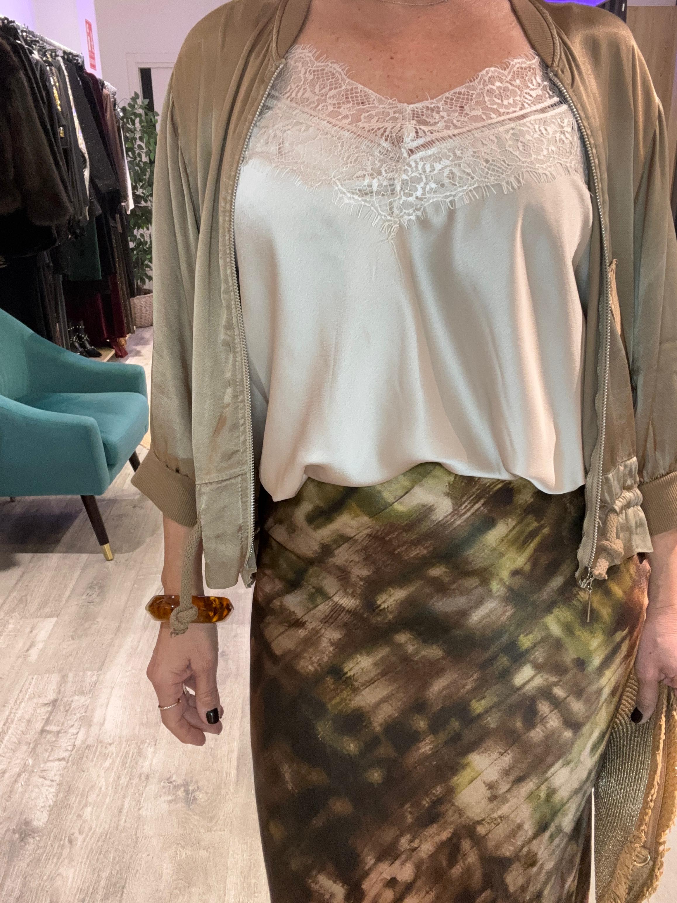 Falda Nicol  estampada satinada