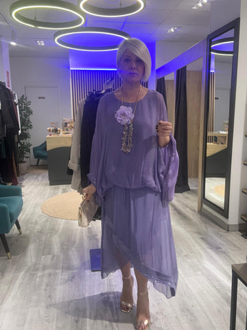 Conjunto falda y  blusa seda L’essence