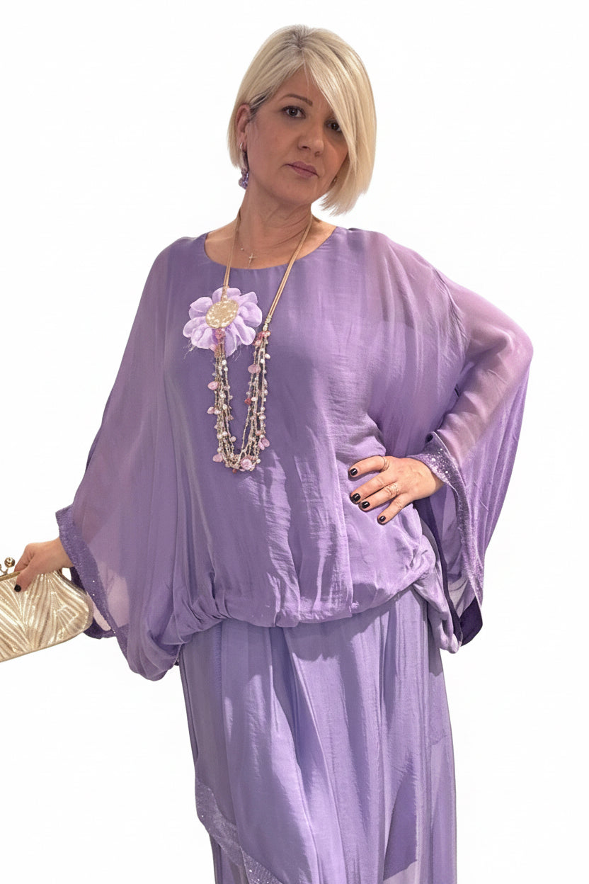 Conjunto falda y  blusa seda L’essence
