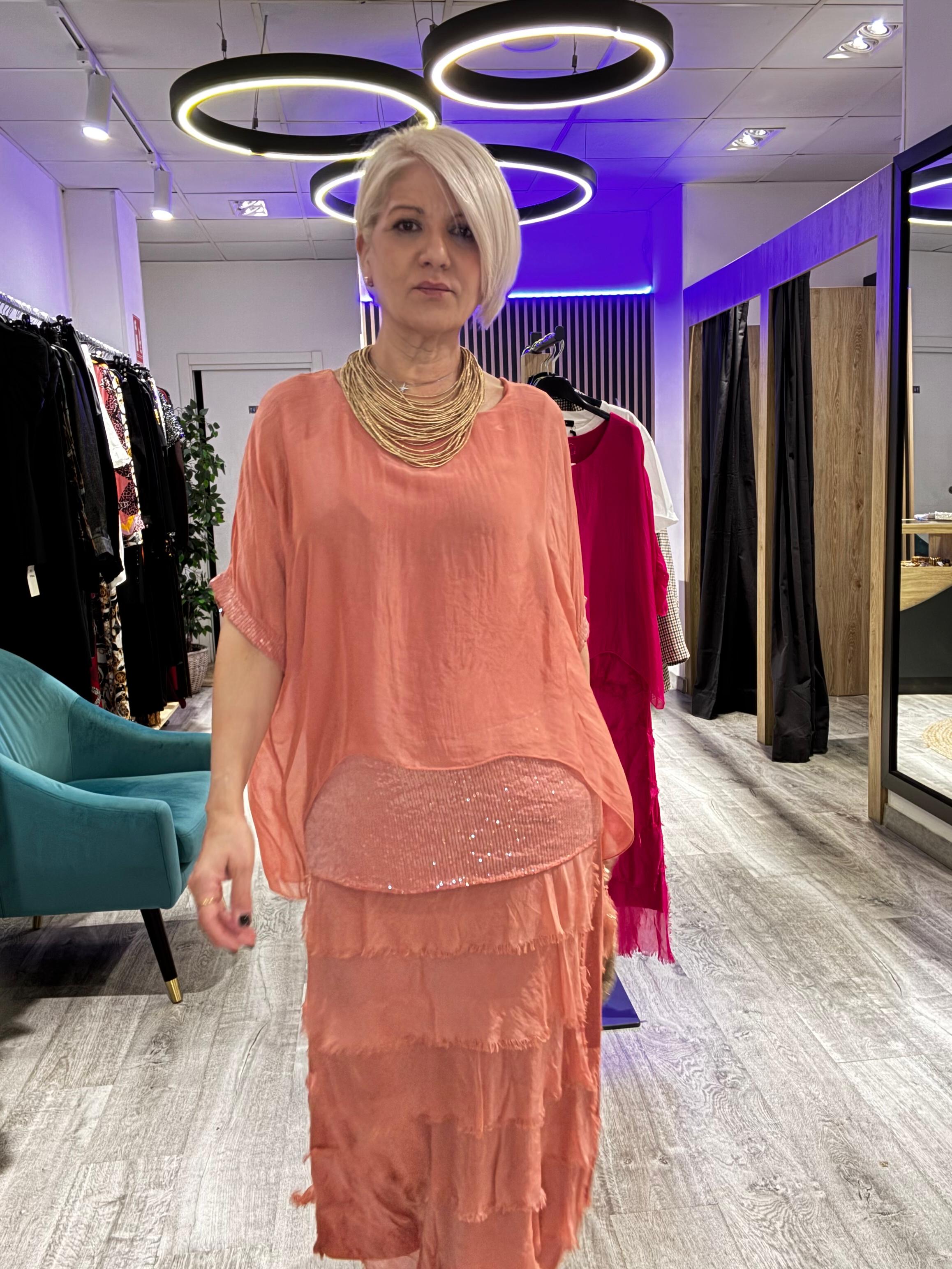 Conjunto seda  Coral