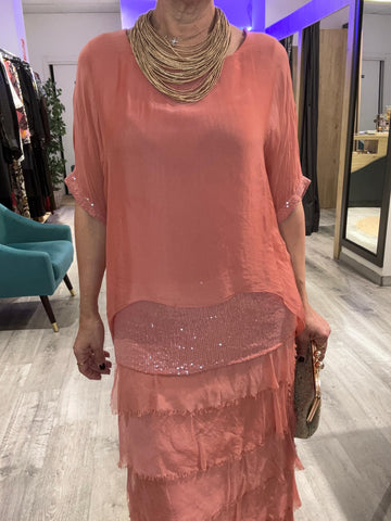 Conjunto seda  Coral