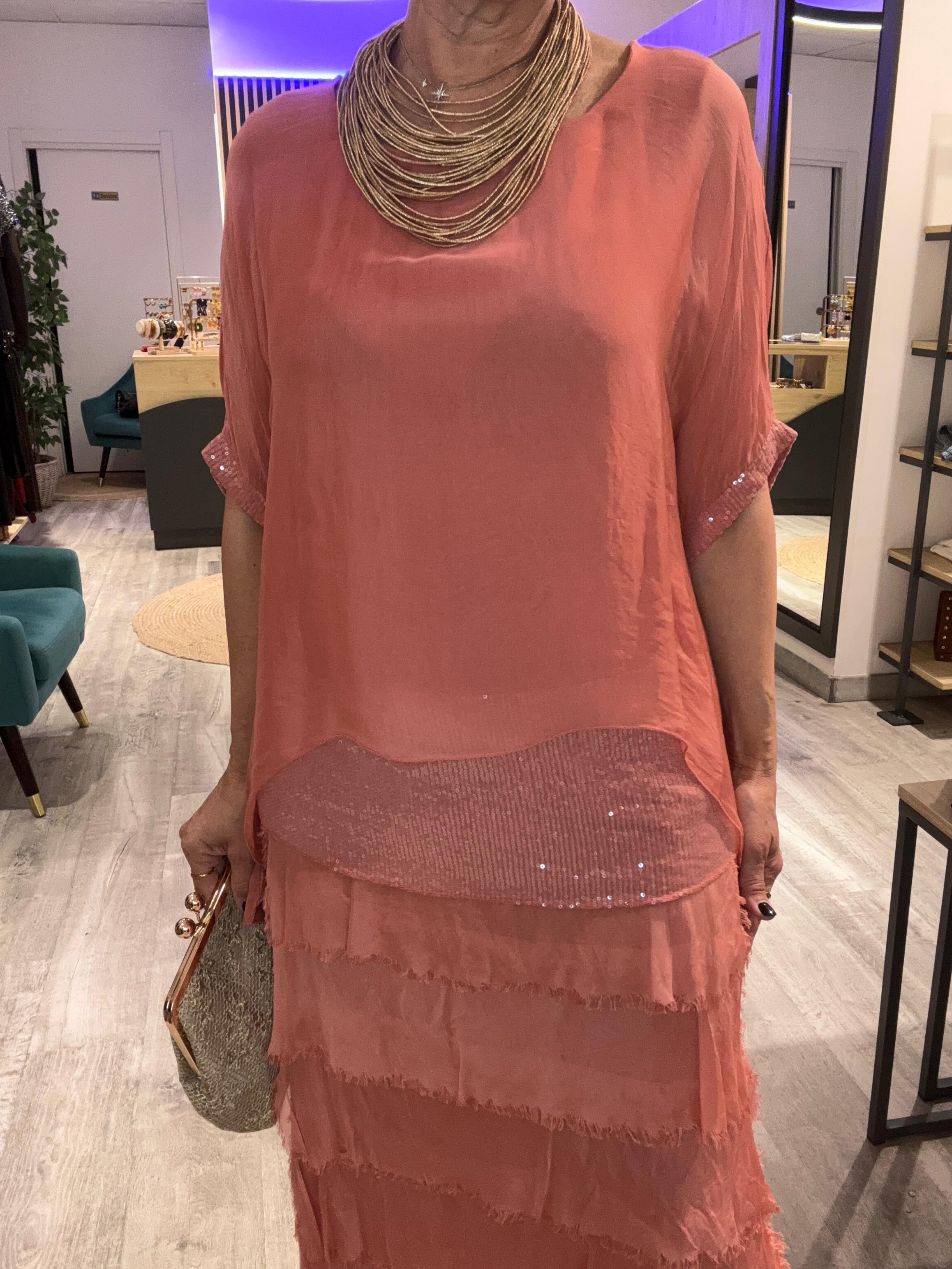 Conjunto seda  Coral