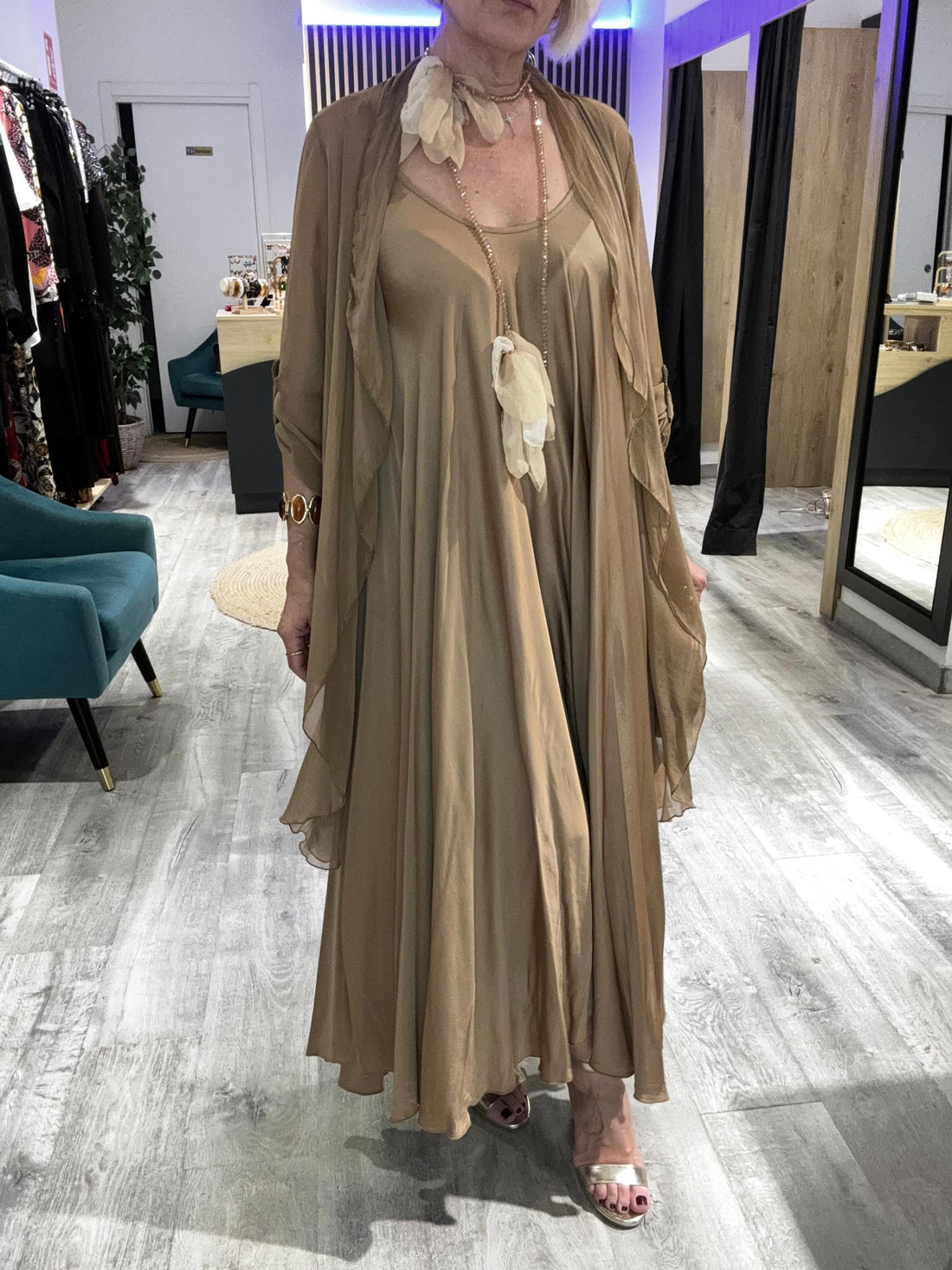 Vestido y caftan seda Desert