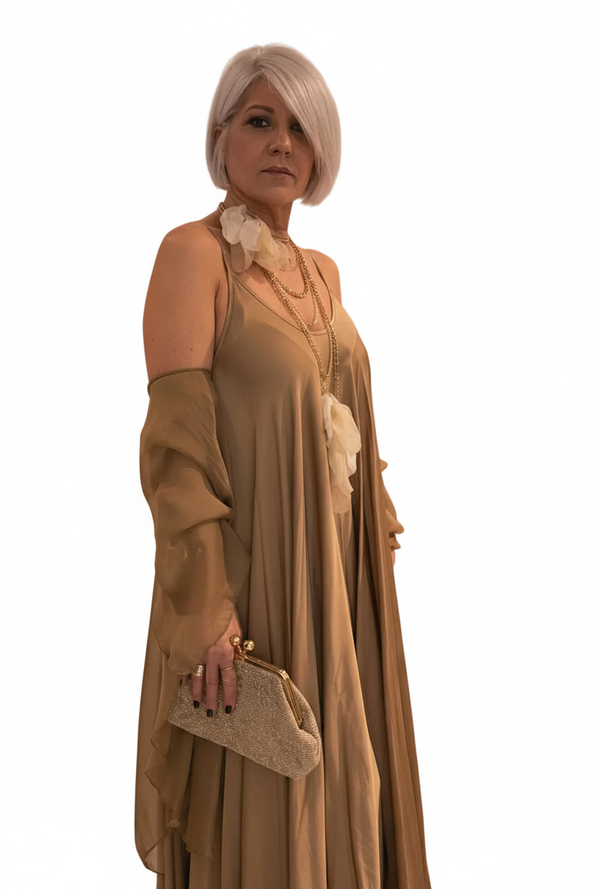 Vestido y caftan seda Desert