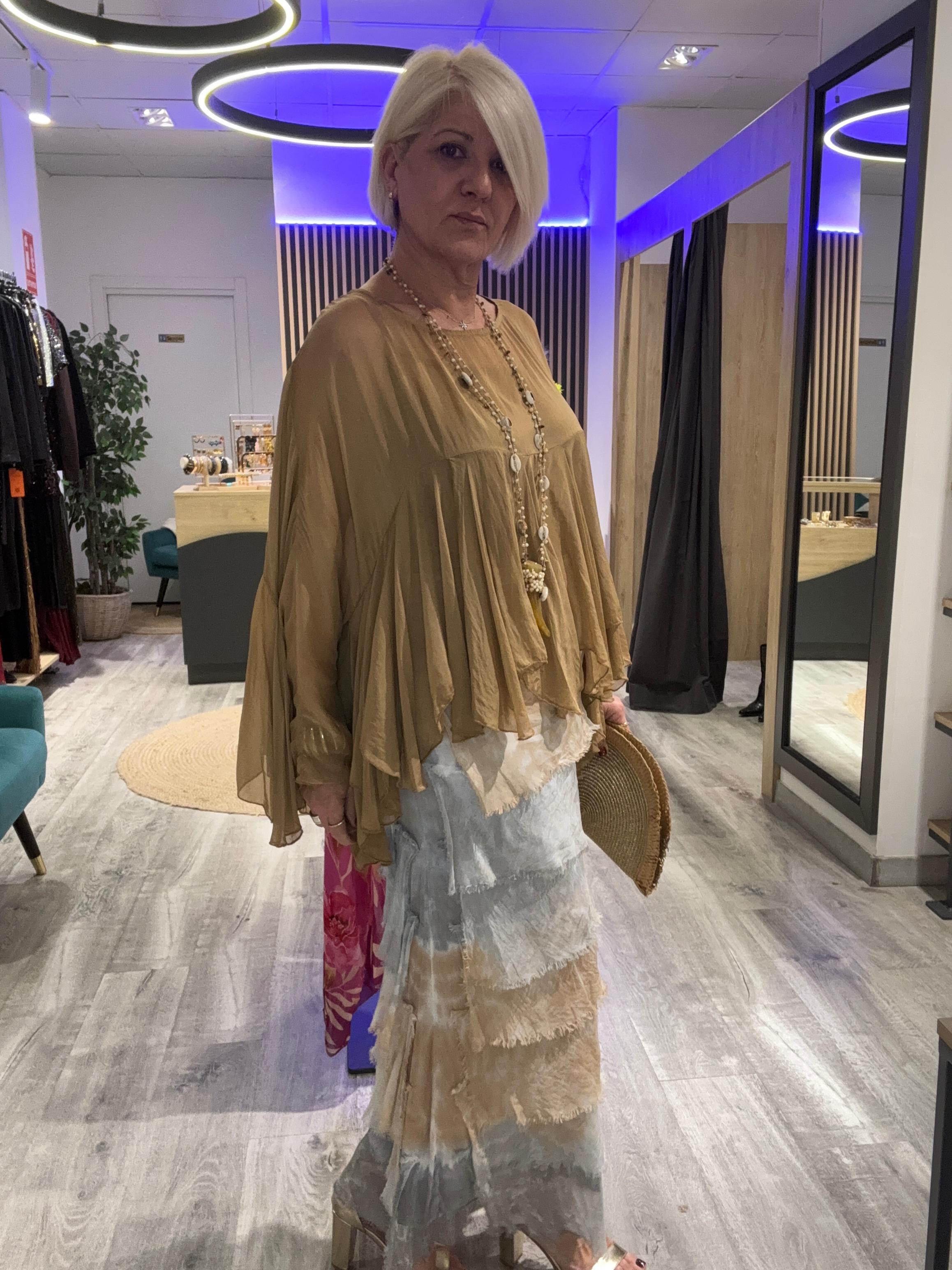 Conjunto seda falda y blusa S’es Salines