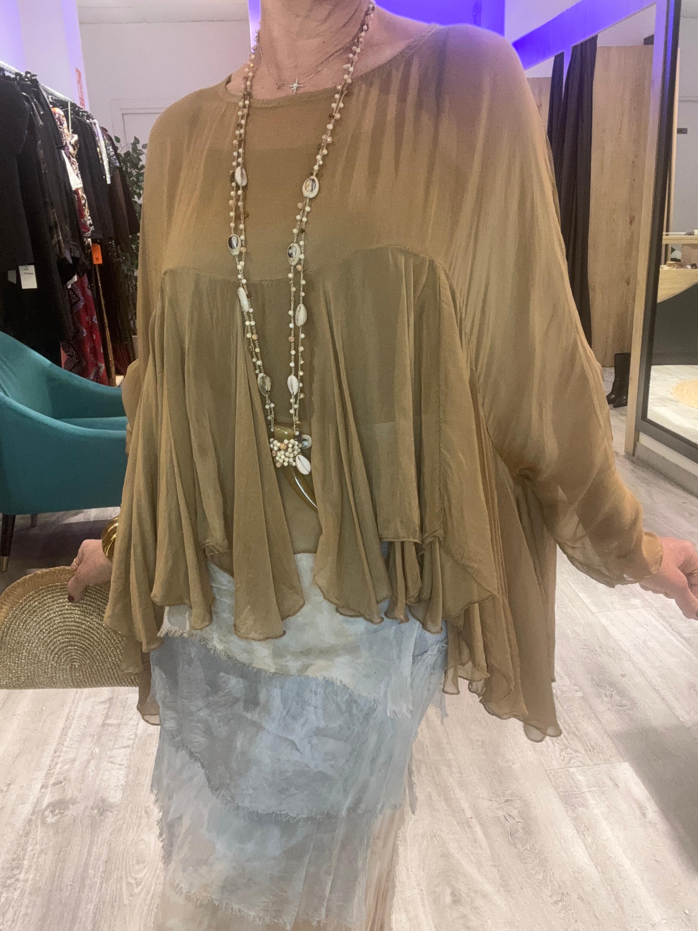 Conjunto seda falda y blusa S’es Salines